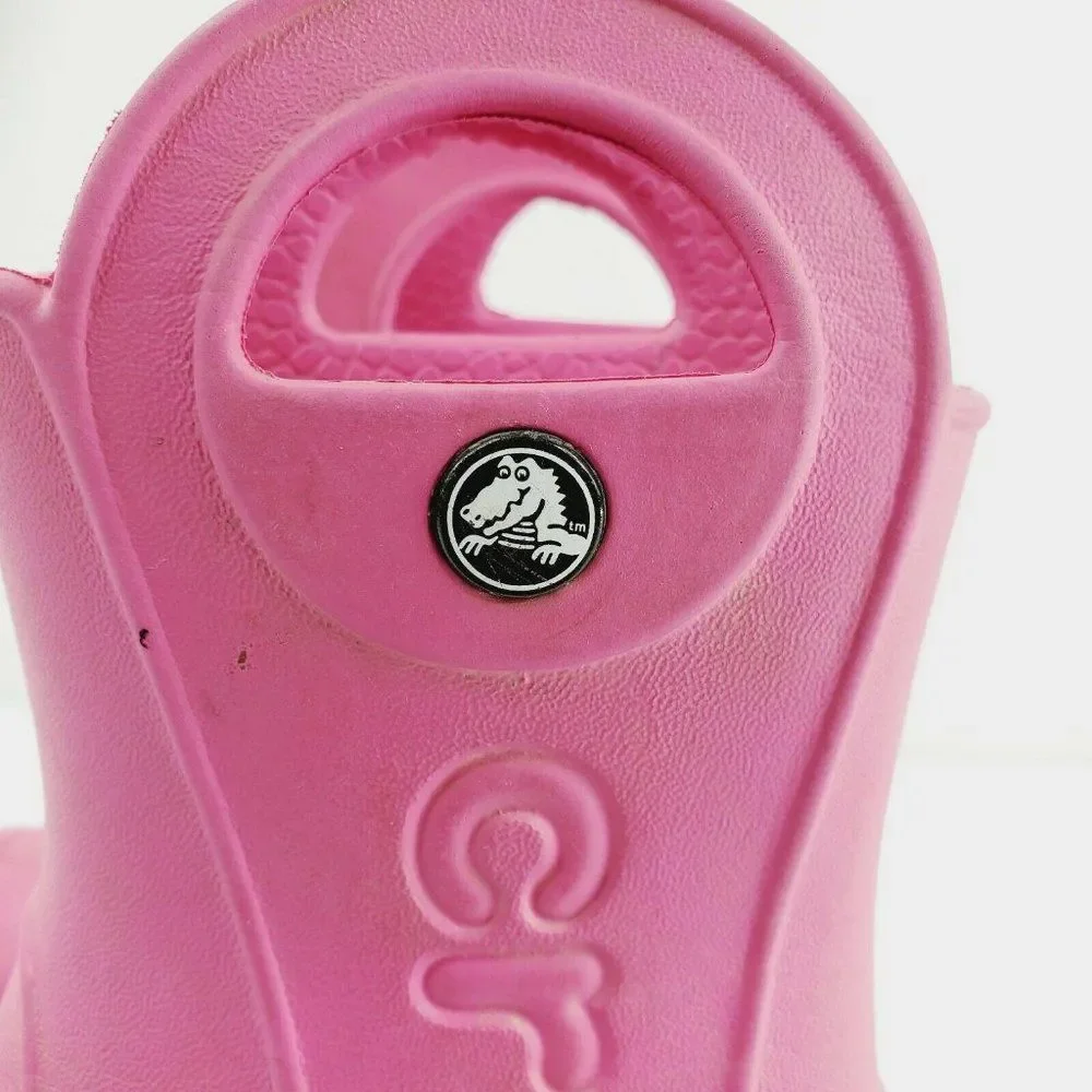 Crocs Little Girls 6 Handle It Rain Boots Pink